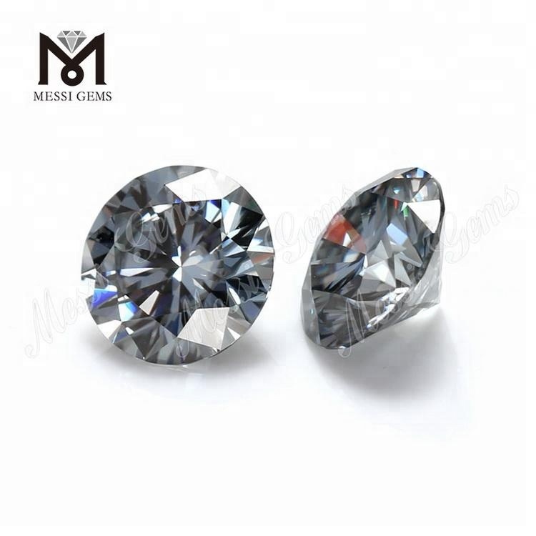 1 Carat Moissanites Stones Round Brilliant Cut Gray Moissanites