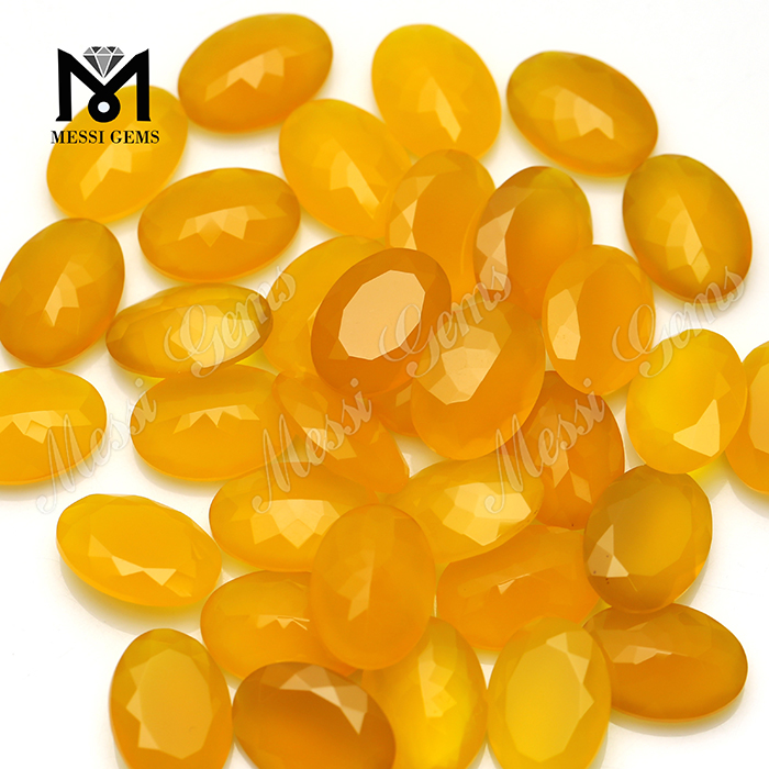 oval cut faceted stones yellow agate loose agate stones