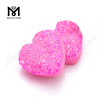 Pink Color Heart Shape Natural Druzy Stone
