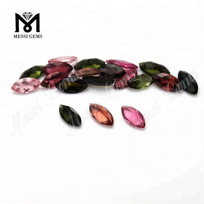 Wholesale Manufacturer Natural Multi Tourmaline 5 x 10 mm Marquise Cut Gemstone