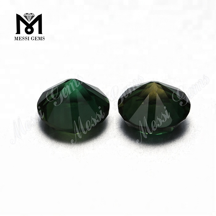 Hydrothermal synthetic round 10mm green quartz stone