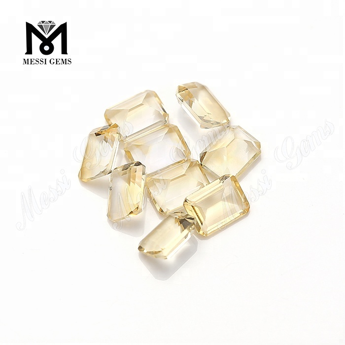 Natural Citrine Emerald Cut Yellow Topaz Color Gemstone Prices