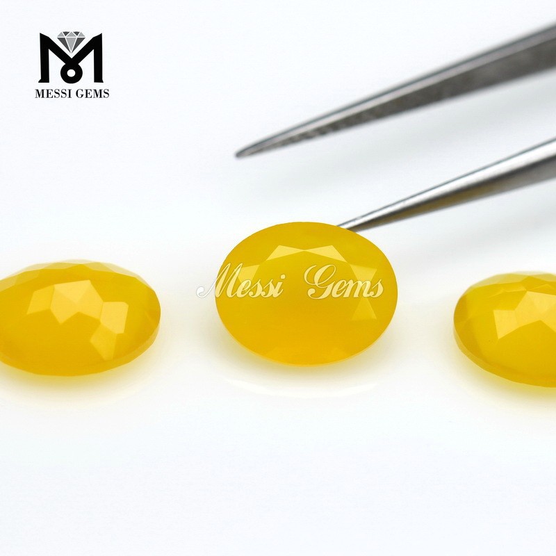Hot Sell Oval 8x10 Yellow Stone Agate