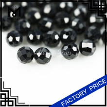 small size ball shape with hole 4mm black natural spinel