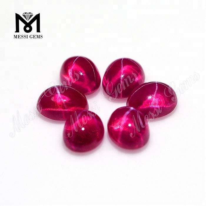 Synthetic ruby 7x9mm oval cut star sapphire corundum price