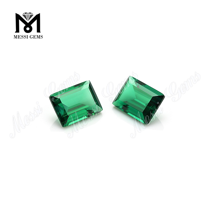 Lab created green gems bagutte 6*8 emerald stone prices