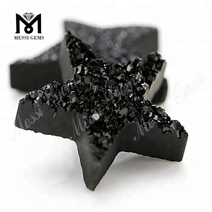 black start cut natural agate druzy stones