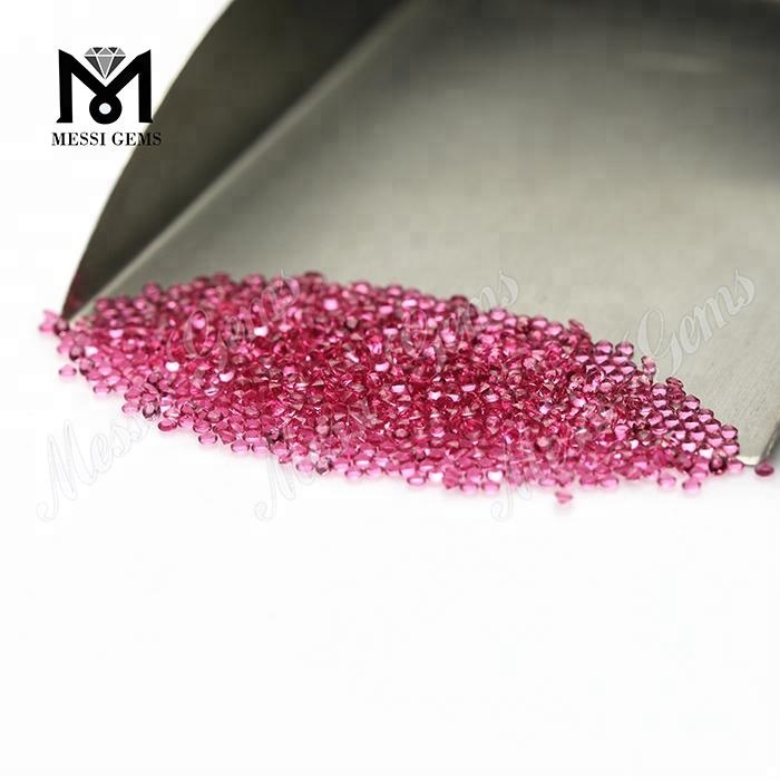 Factory Cheap Price Round 1.5mm Ruby Color Glass Stone