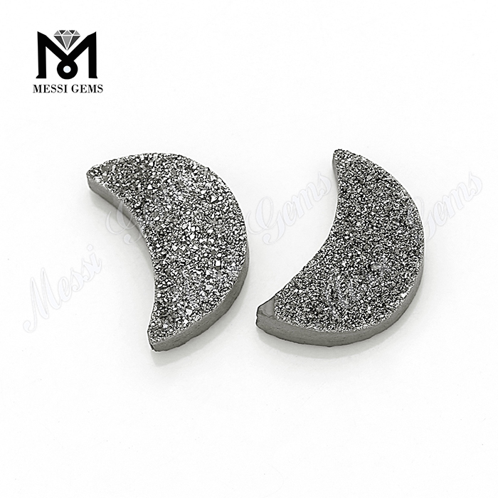 Wholesale Silver Color Natural Druzy Agate Stone for Jewelry Making