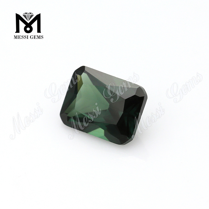 Heat resistant loose green spinel synthetic emerald cut spinel stones
