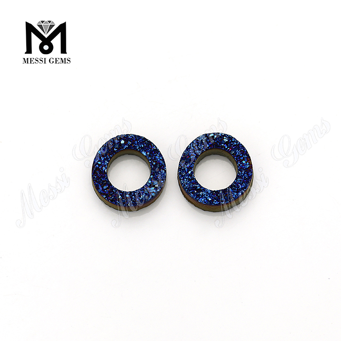 Loose Gemstone Agate Druzy Beads 10mm Blue Druzy Stone