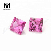 #2 synthetic pink corundum stones ruby princess cut for jewelry setting