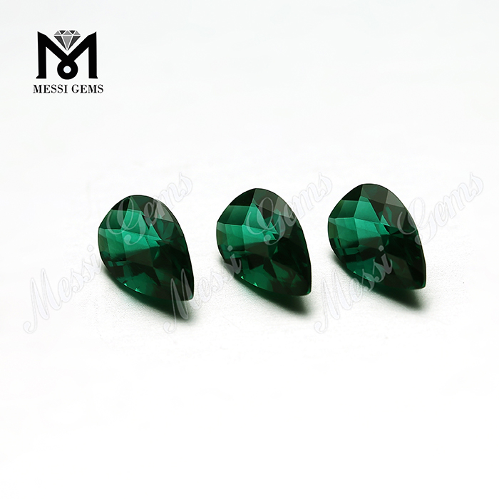 Top Machine Cut Emerald Gemstone Pear Shape Emerald Stone