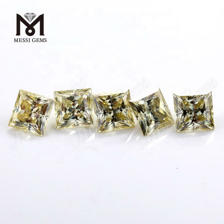 Chinese Yellow Colored Moissanites Stones Lab Made Gemstones