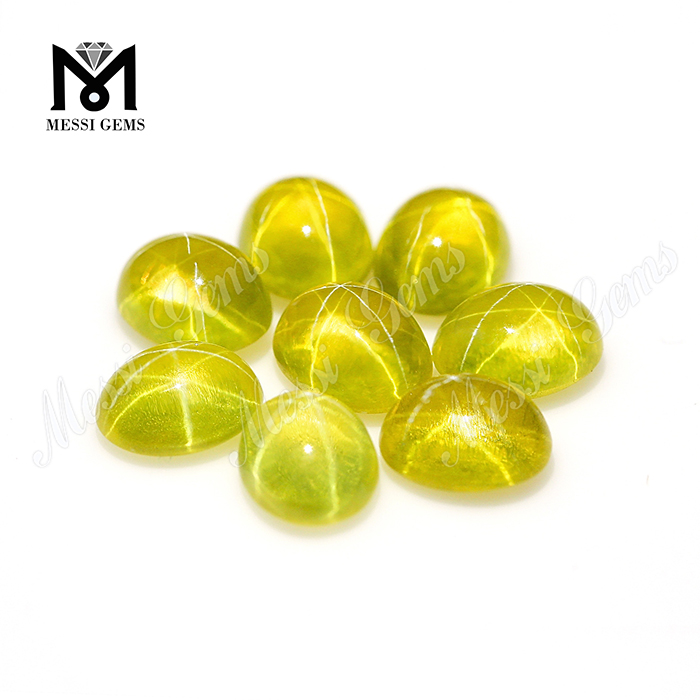 Wholesale Sapphire Stone Price Oval Cabochon Synthetic Yellow Sapphire