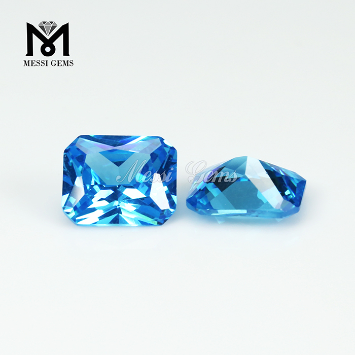 CUBIC ZIRCONIA CITRINE COLOR 12 x 8 MM EMERALD CUT