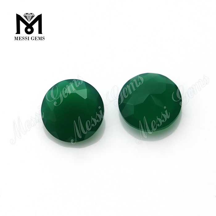 Round shape 8mm dark green agate stone