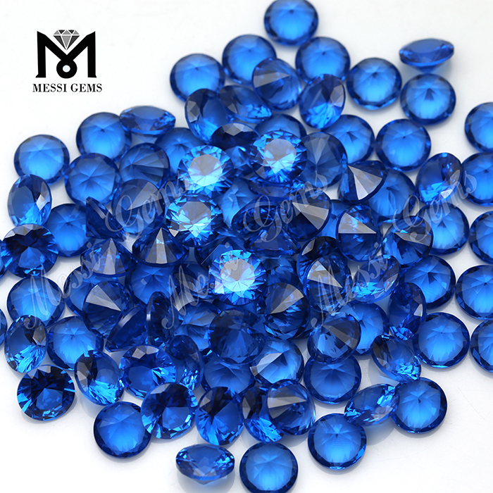China Round Brilliant Cut #119 Spinel Light Blue Synthetic Sapphire Stone