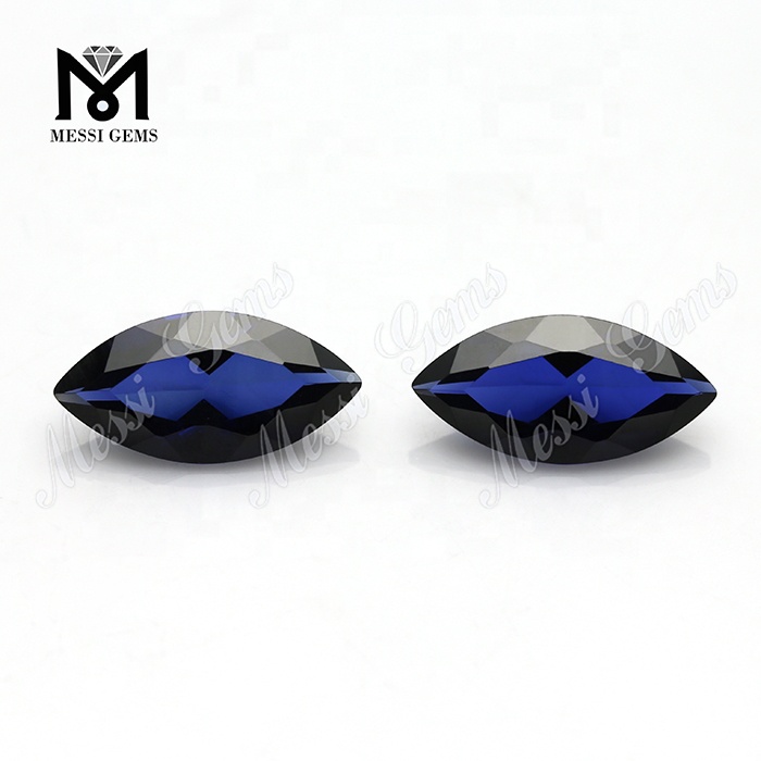 hot sale marquise cut loose gemstone blue sapphire synthetic corundum stones