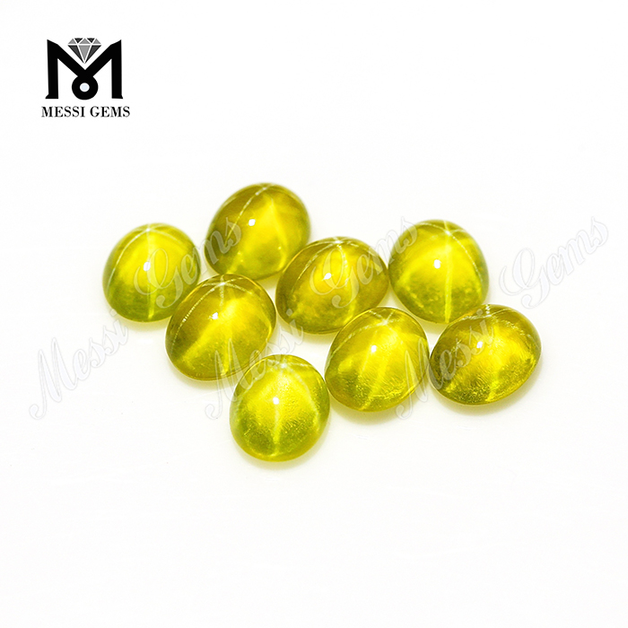 Wholesale Sapphire Stone Price Oval Cabochon Synthetic Yellow Sapphire