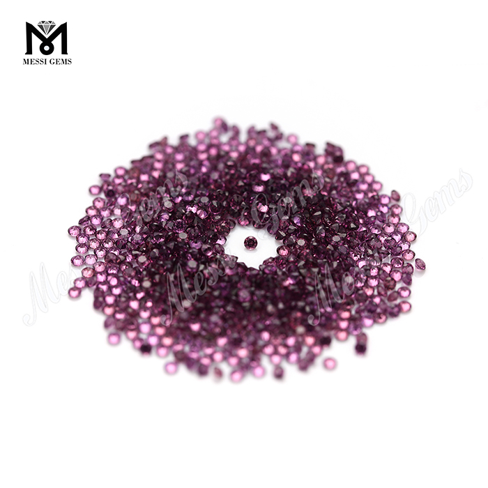 factory price 2.0mm round cut clean purple garnet stones