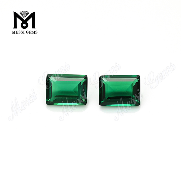 Lab created green gems bagutte 6*8 emerald stone prices