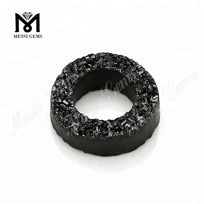 New customize size natural black druzy stone