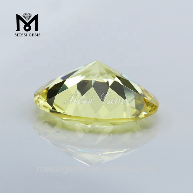 Wholesale Loose Round Shape Lemon Citrine Crystal Glass Stone