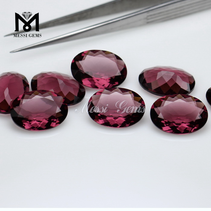 Wholesale 13x18 oval glass gemstone rhodolite glass stones for jewelry