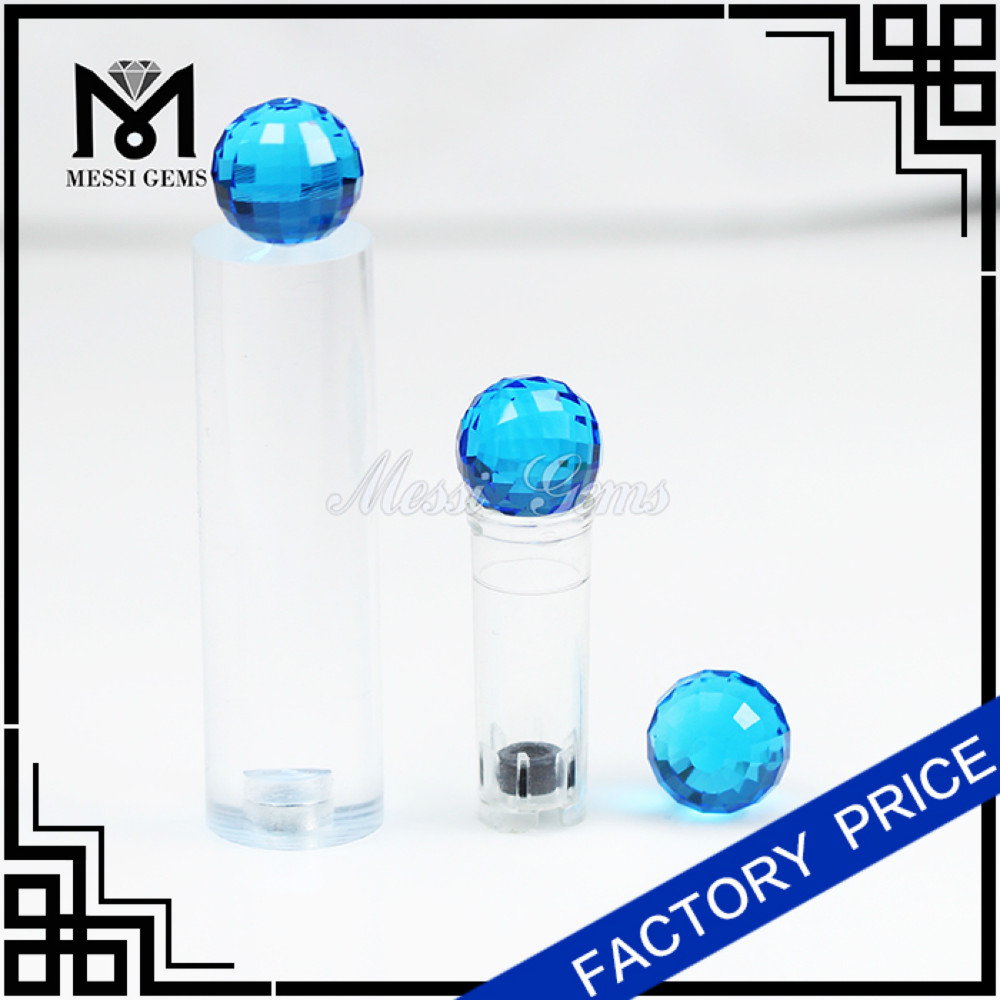 wholesale round glass ball facet cut round glass gemstone bead
