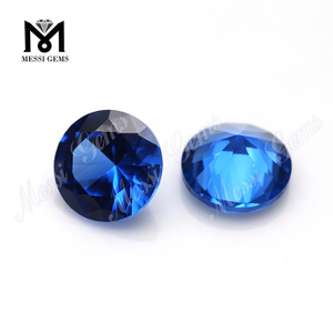 wholesale round shape 119# synthetic 10mm blue spinel gemstone