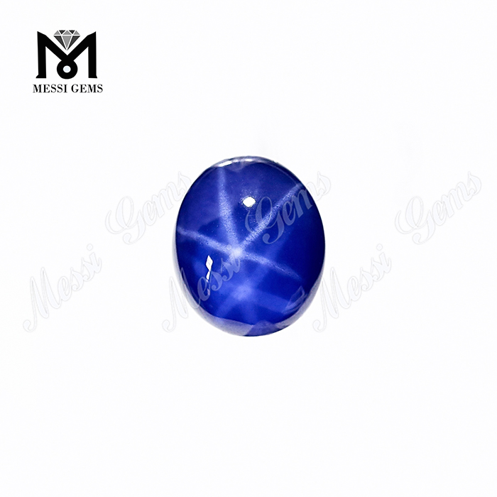 Oval Flat Star Sapphire Cabochon Blue Sapphire Star Stone