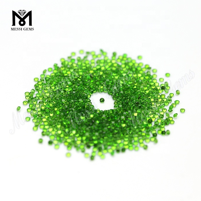 hot sale 2.0mm round cut clean small loose chrome diopside stones