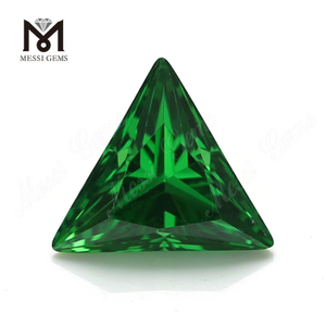 Wholesale Price Triangle Cut 9x9mm Green Cubic Zirconia Loose CZ Stone