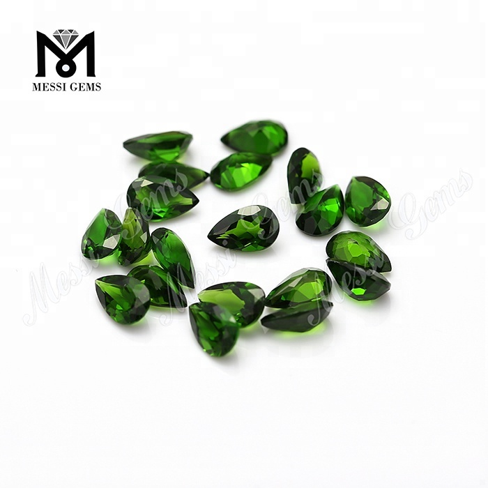 loose gemstone pear chrome green natural diopside stone