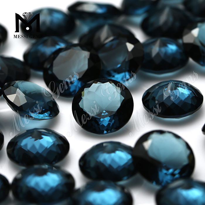 blue emerald faceted glass stones for jewelry