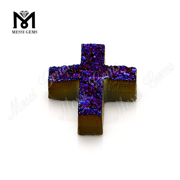 high quality amethyst agate druzy cross in wholesale price
