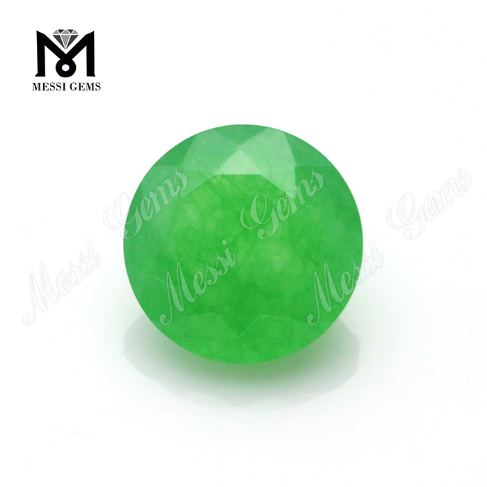 8.0mm natural cut round green jade gems for jewelry setting