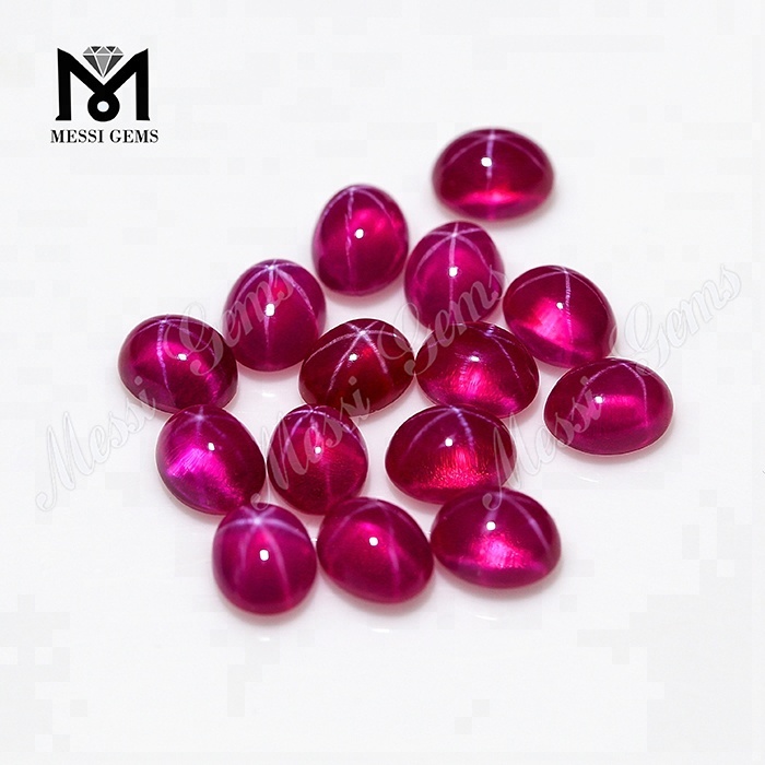 Synthetic ruby 7x9mm oval cut star sapphire corundum price