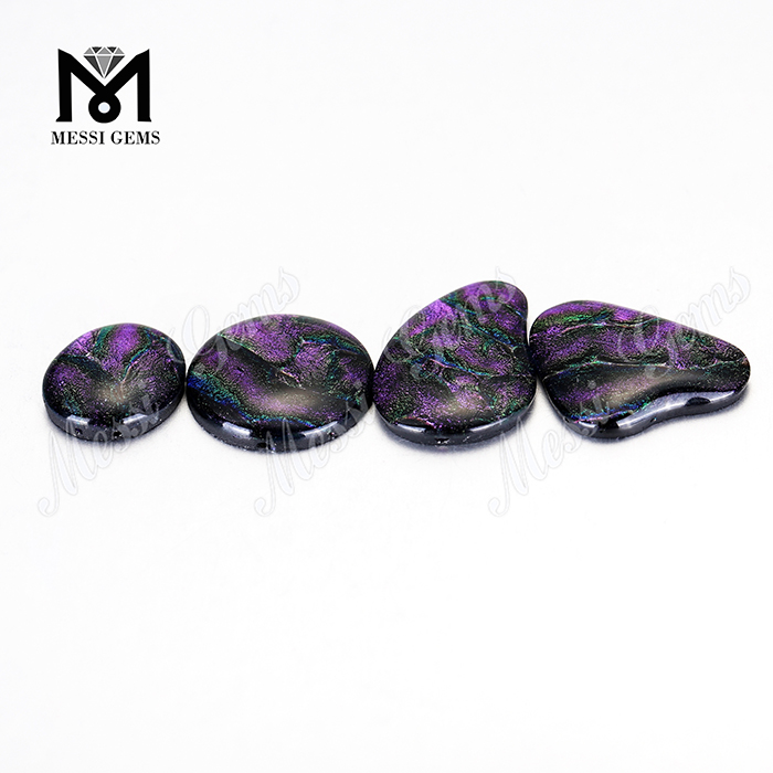 Customized Shape Glass Ammolite Gemstones