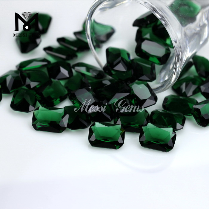 loose green color lab created glass gem stone gemstone