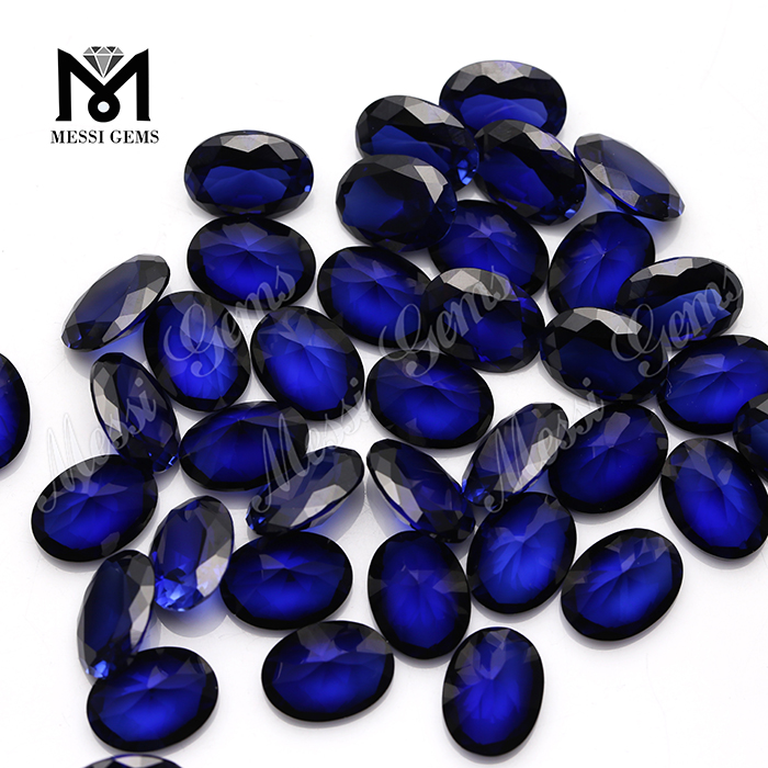 Factory Wholesale Price Synthetic Corundum, Oval Cut Blue Sapphire