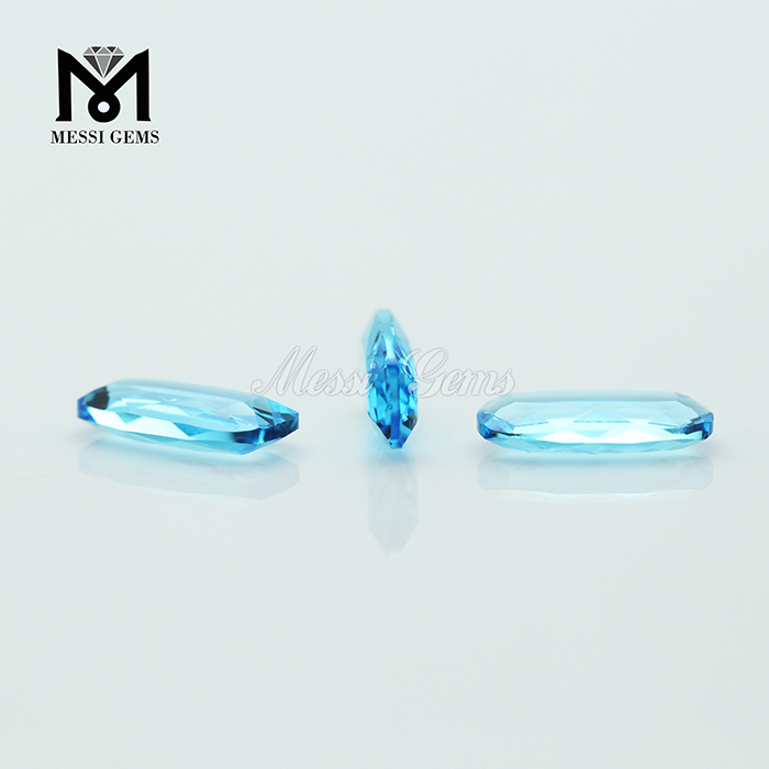 6 x 12 mm pulvinus geminus textri caerulei coloris vitri