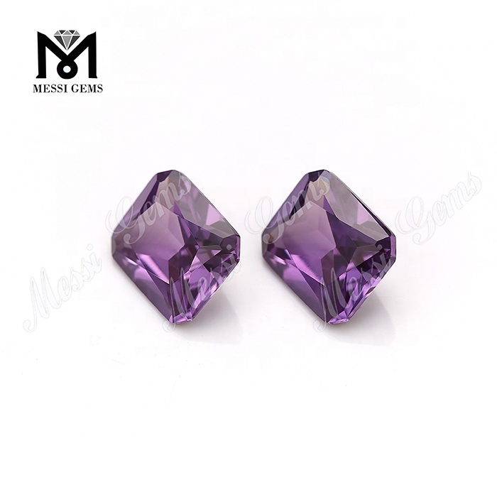 octagon cut 8x10mm color change synthetic alexandrite corundum stone