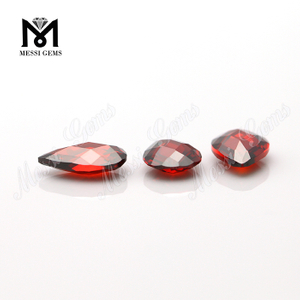 Wholesale high quality loose pear garnet cubic zirconia stone price