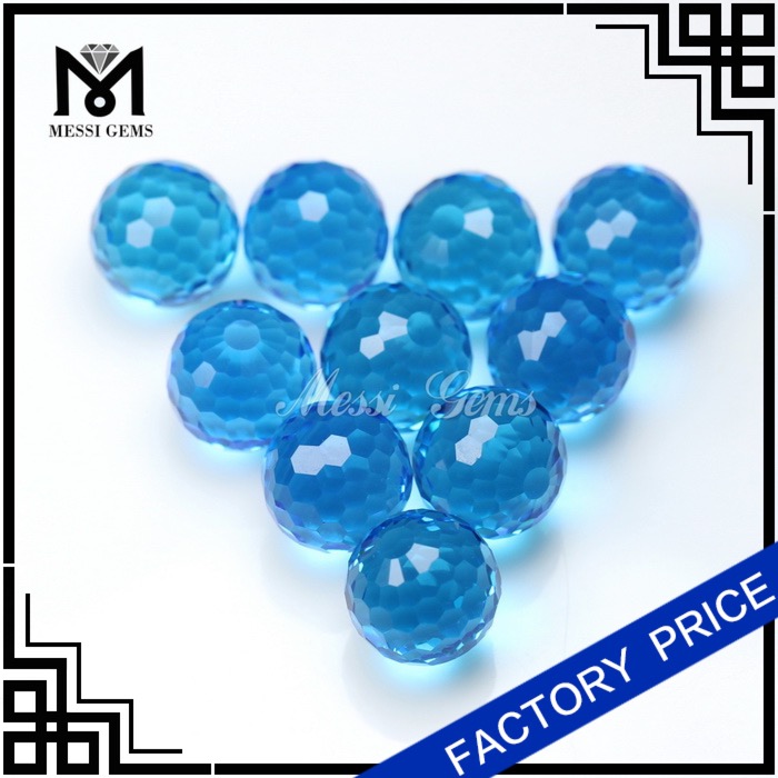 wholesale round glass ball facet cut round glass gemstone bead