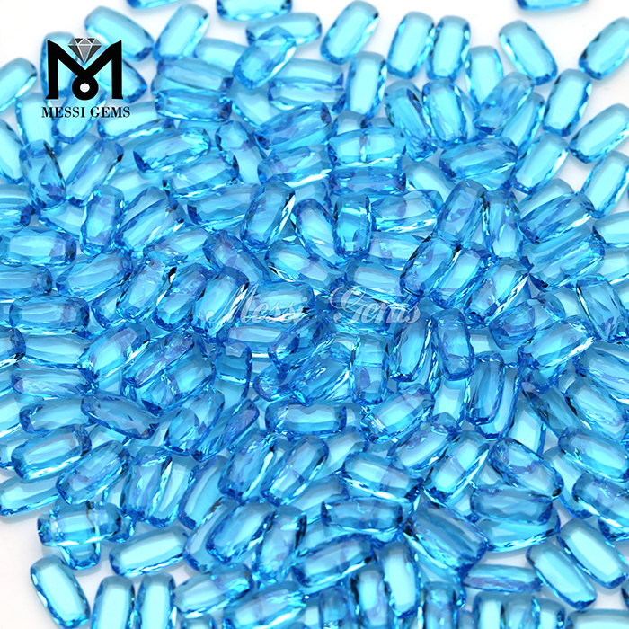 6 x 12 mm pulvinus geminus textri caerulei coloris vitri