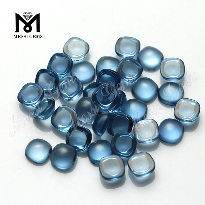 light blue color 106# 10x10mm cushion cabochon synthetic spinel