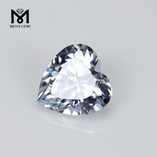 wuzhou factory price heart cut loose stones white cz gemstones 