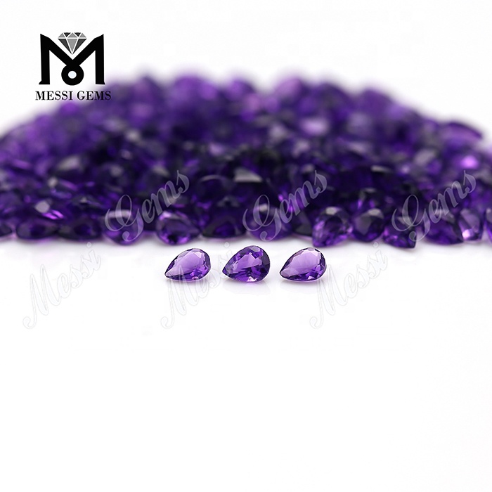 Pear cut 3x4mm loose small natural amethyst stones price
